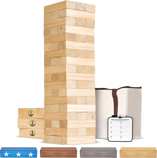 GoSports Giant Wooden Stacking Game - Fun for All Ages