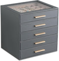 Frebeauty Clear Lid Jewelry Box: 5-Layer Organizer for Women