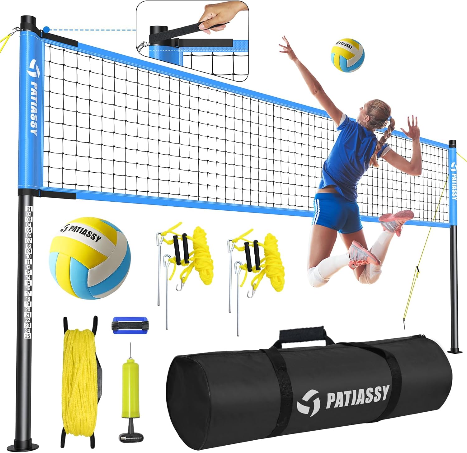 Outdoor Portable Volleyball Net Set for Backyard Fun and Play