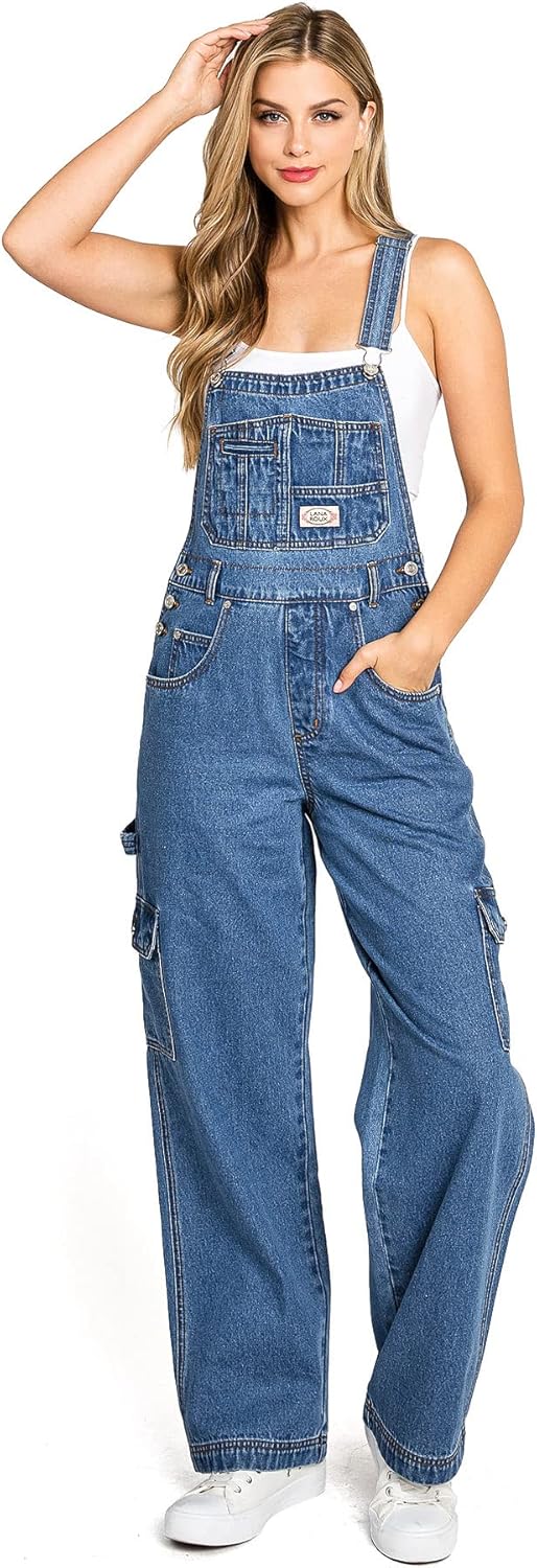 90s Retro Dungaree Utility Soft Denim Jumpsuit for Comfort