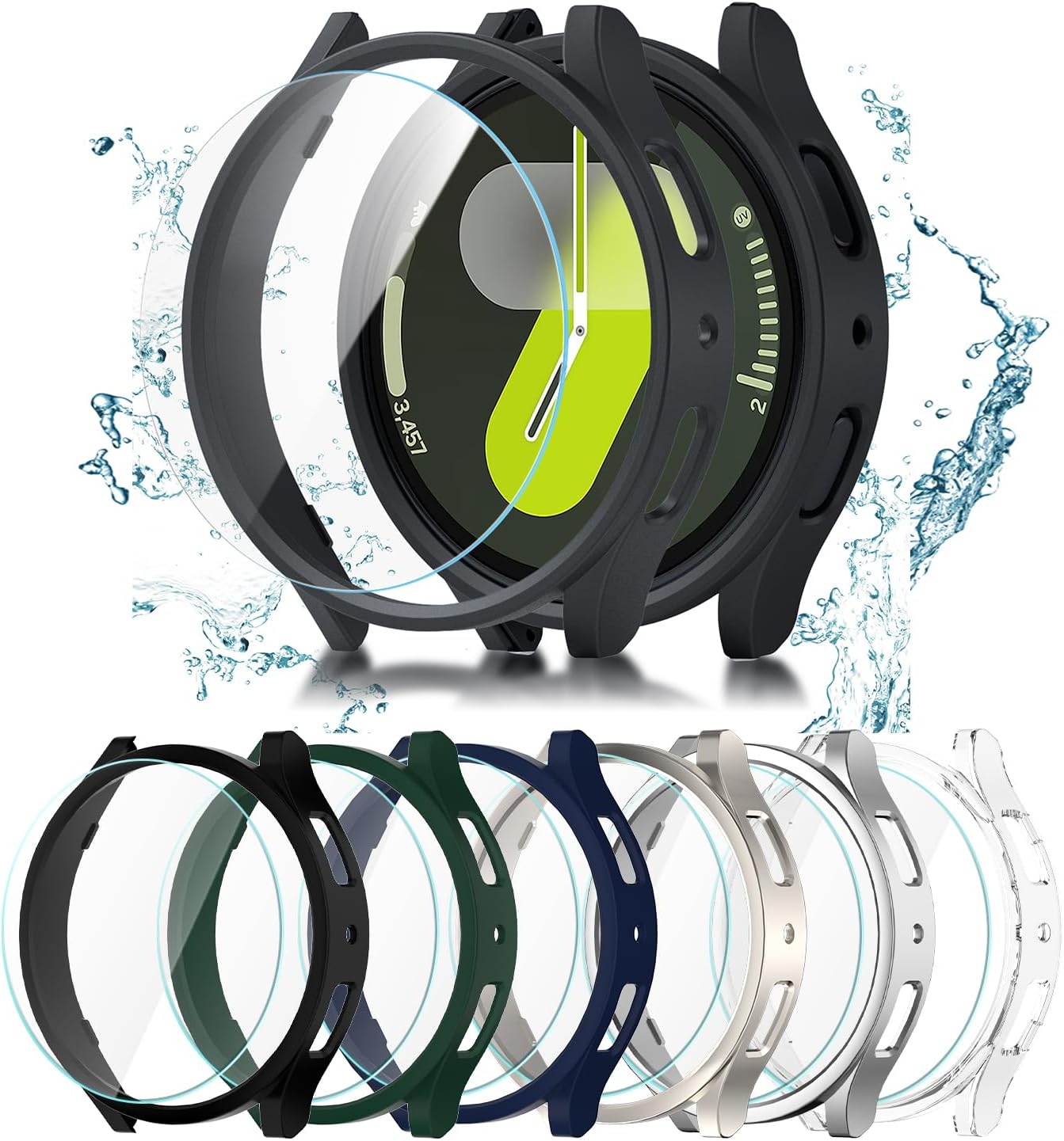 Anti-Fog Hard PC Bumper Case for Galaxy Watch 7 - 6+6 Pack