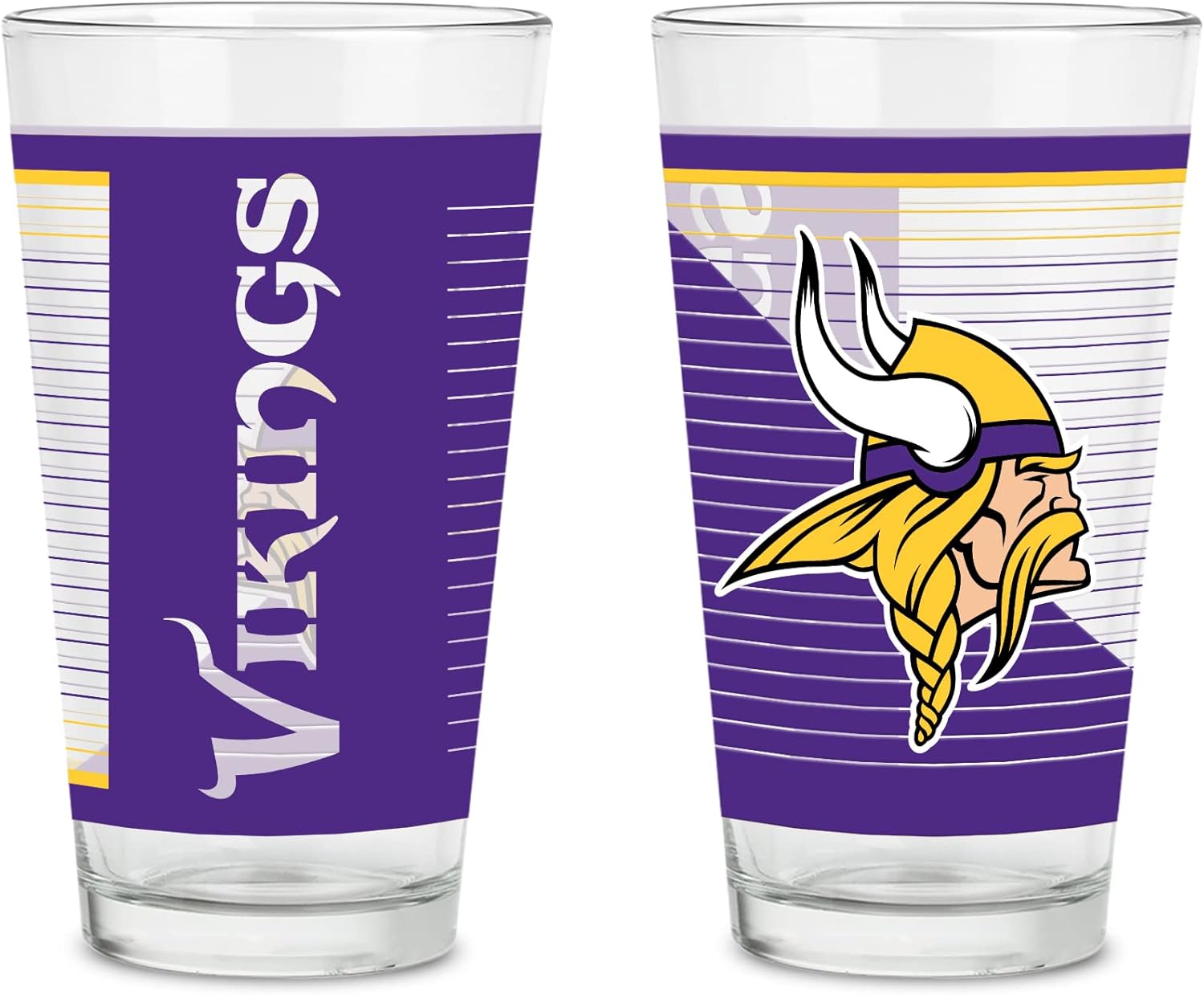 NFL Football Main 16 oz Pint Glasses Set for True Fans