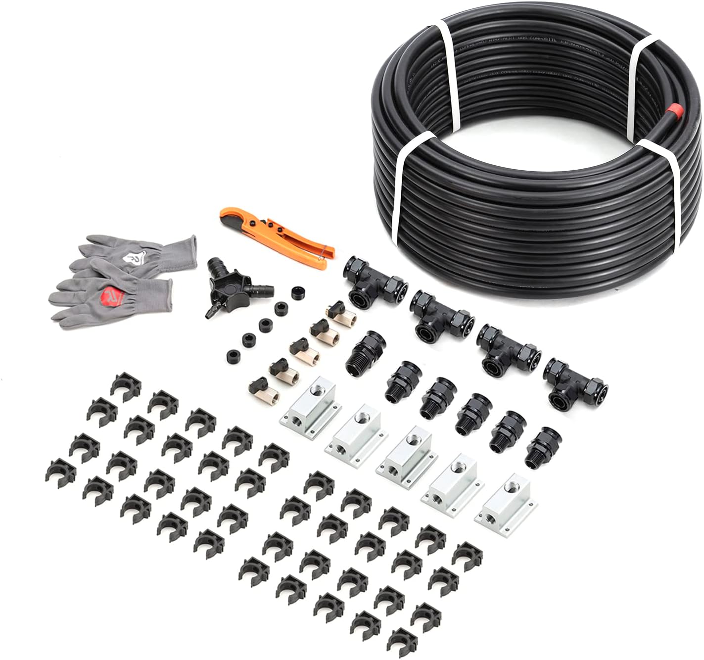 LeakProof 200ft HDPE Air Line Kit - Easy Install, 200PSI, Black