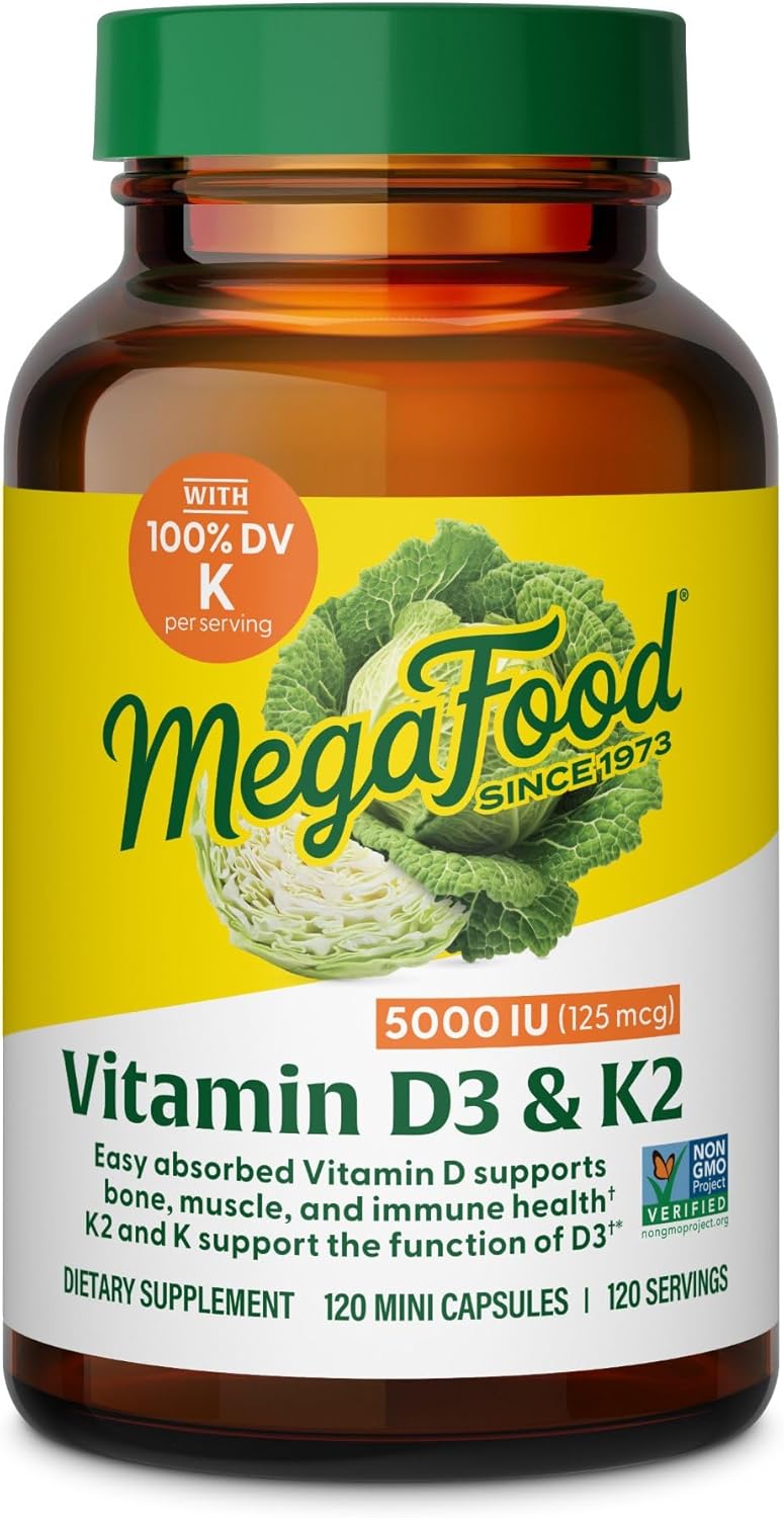MegaFood Vitamin D3 5000 IU Vegetarian Supplements for Health