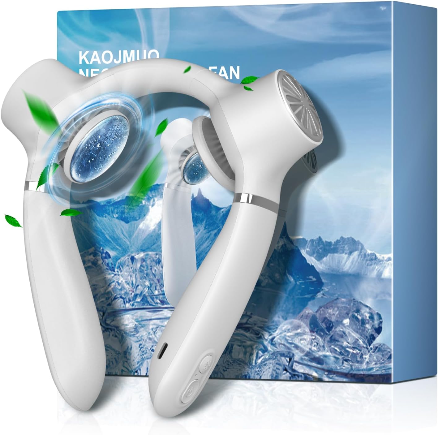 360 Neck Cooling Fan, Portable White AC