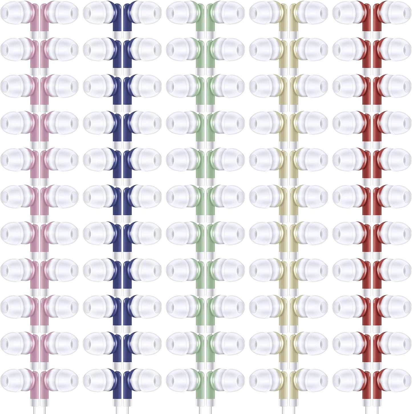 Konohan 100 Pack Earbuds for Students in Multicolor Options