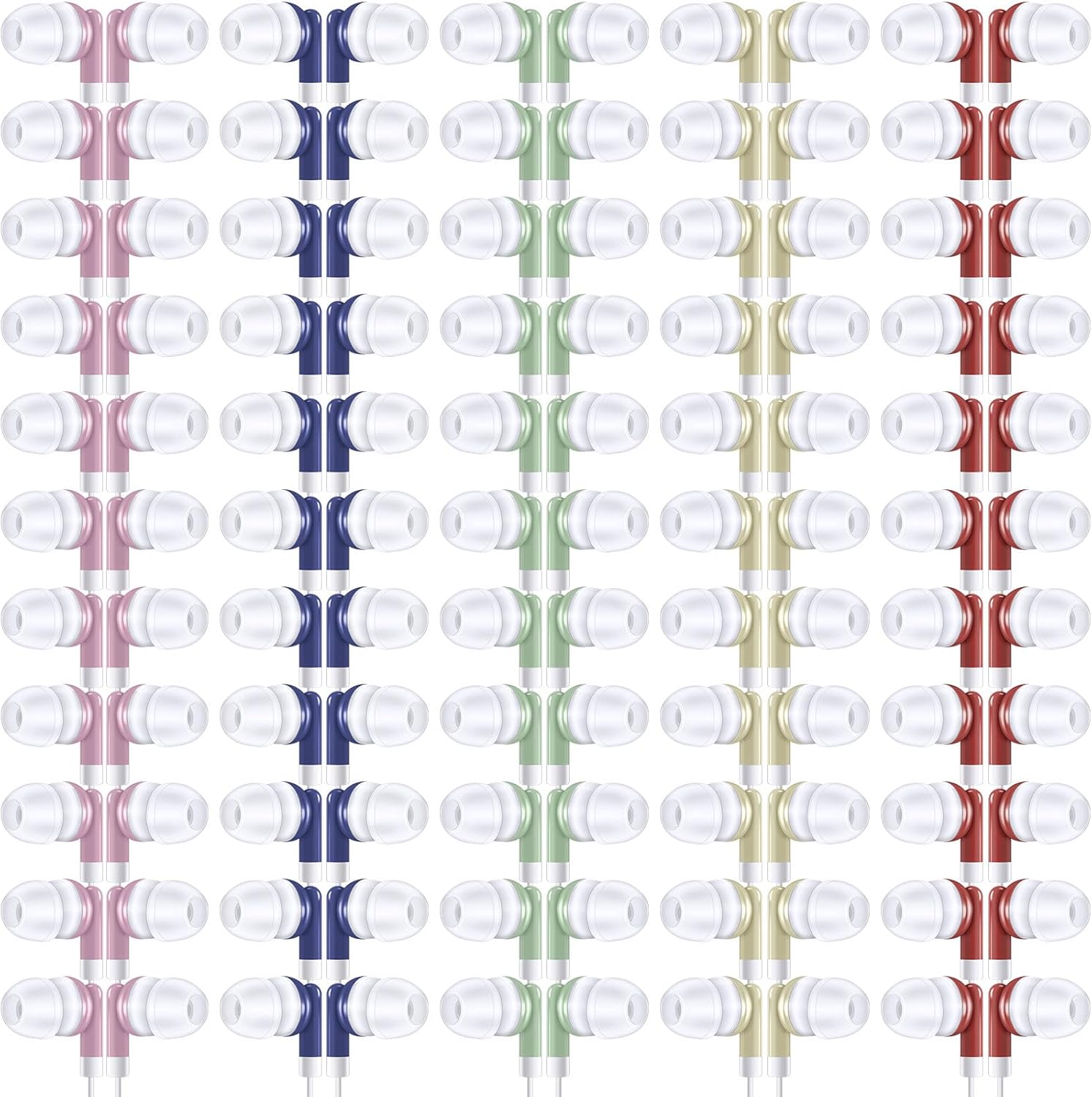 Konohan 100 Pack Earbuds for Students in Multicolor Options