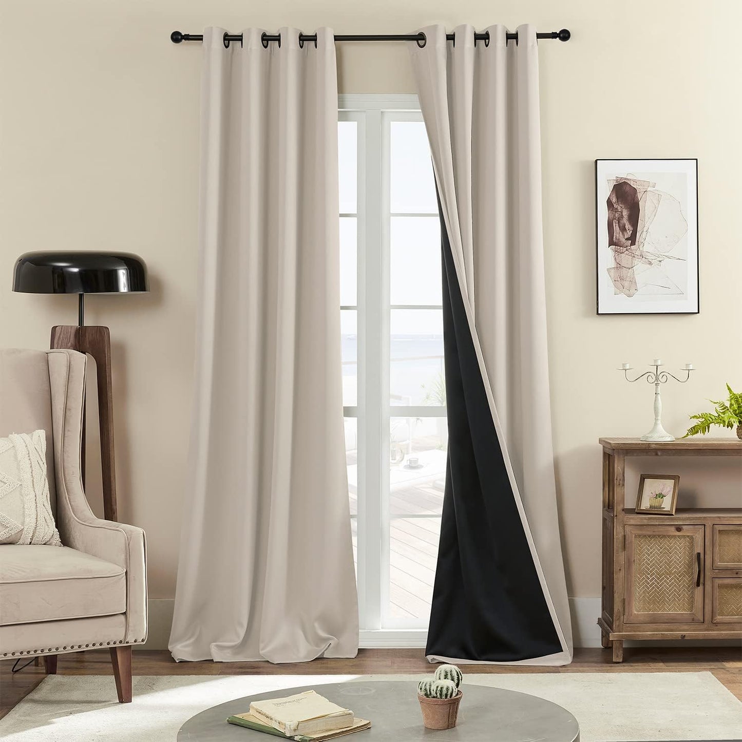 Rutterllow 100% Blackout Curtains for Total Light Blocking