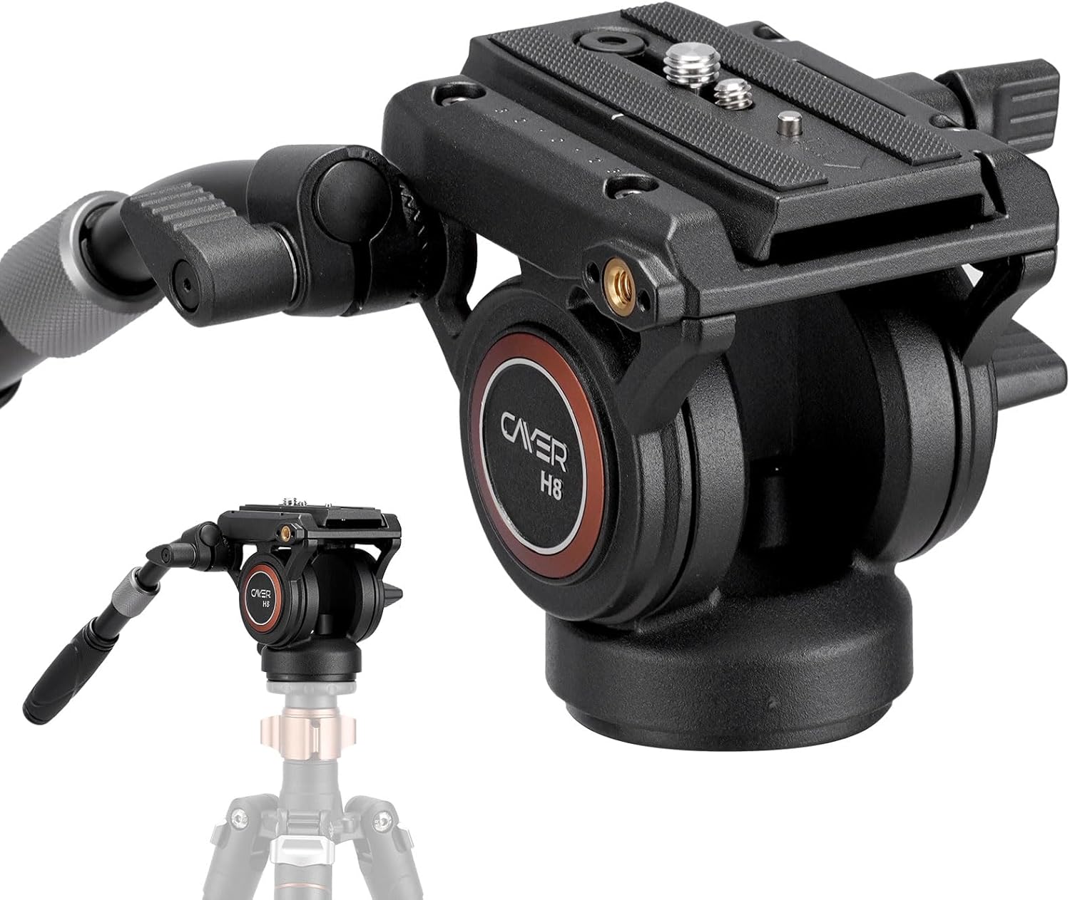 Cayer H8 Video Tripod Fluid Head for Smooth Pan and Tilt