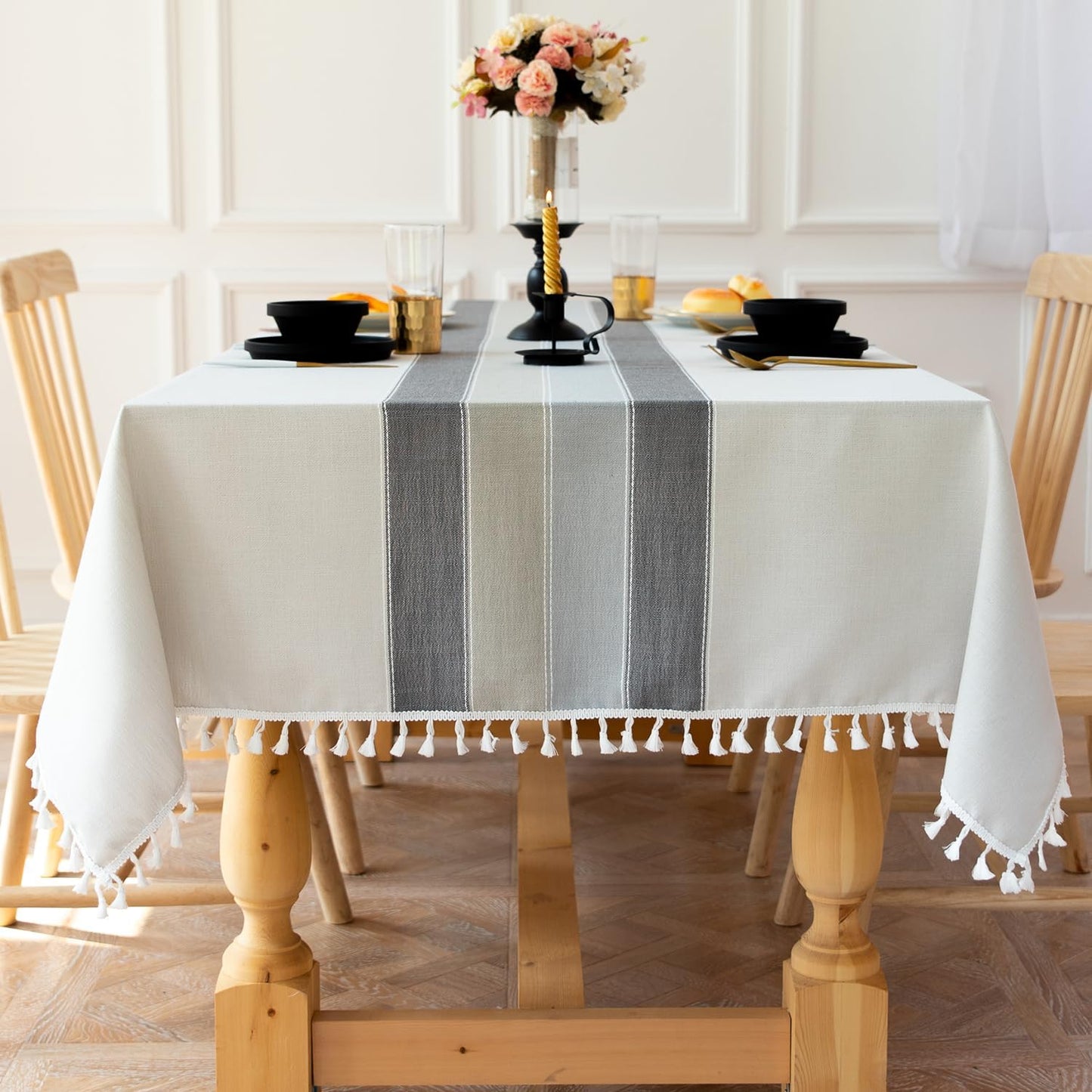 Laolitou Rustic Waterproof Tablecloth for Rectangle Tables