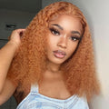 Ginger Brown Deep Wave Lace Front BOB Wig 16in - Ready To Wear