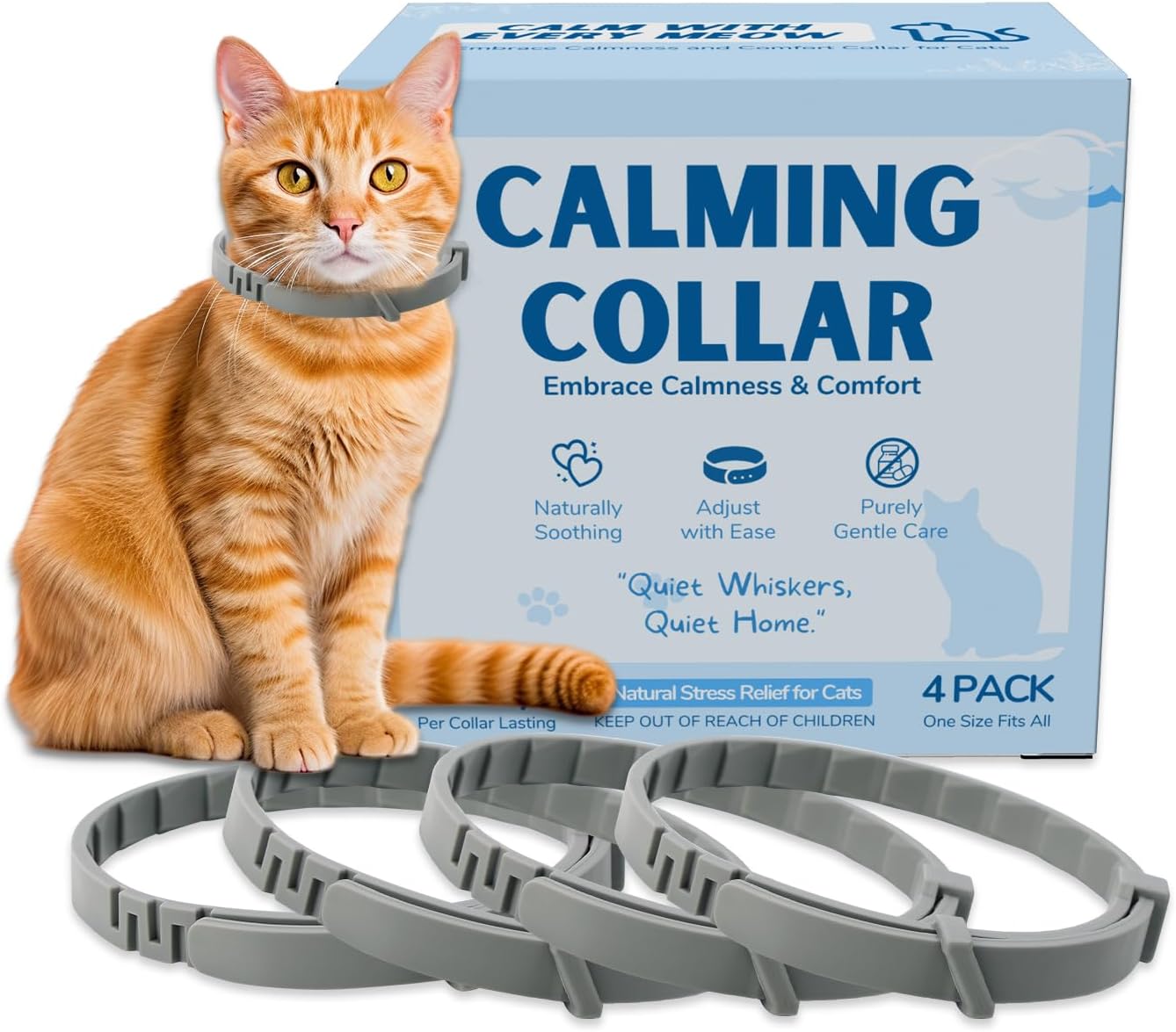 Virine Calming Collar for Cats - Pheromones for Anxiety Relief