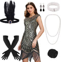 PLULON 1920s Dresses for Women Flapper Sequin Fringe Dress - Complete