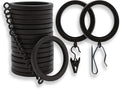 BlastHome Luxury Curtain Rings 1 1/2 in - Smooth, Quiet Glide
