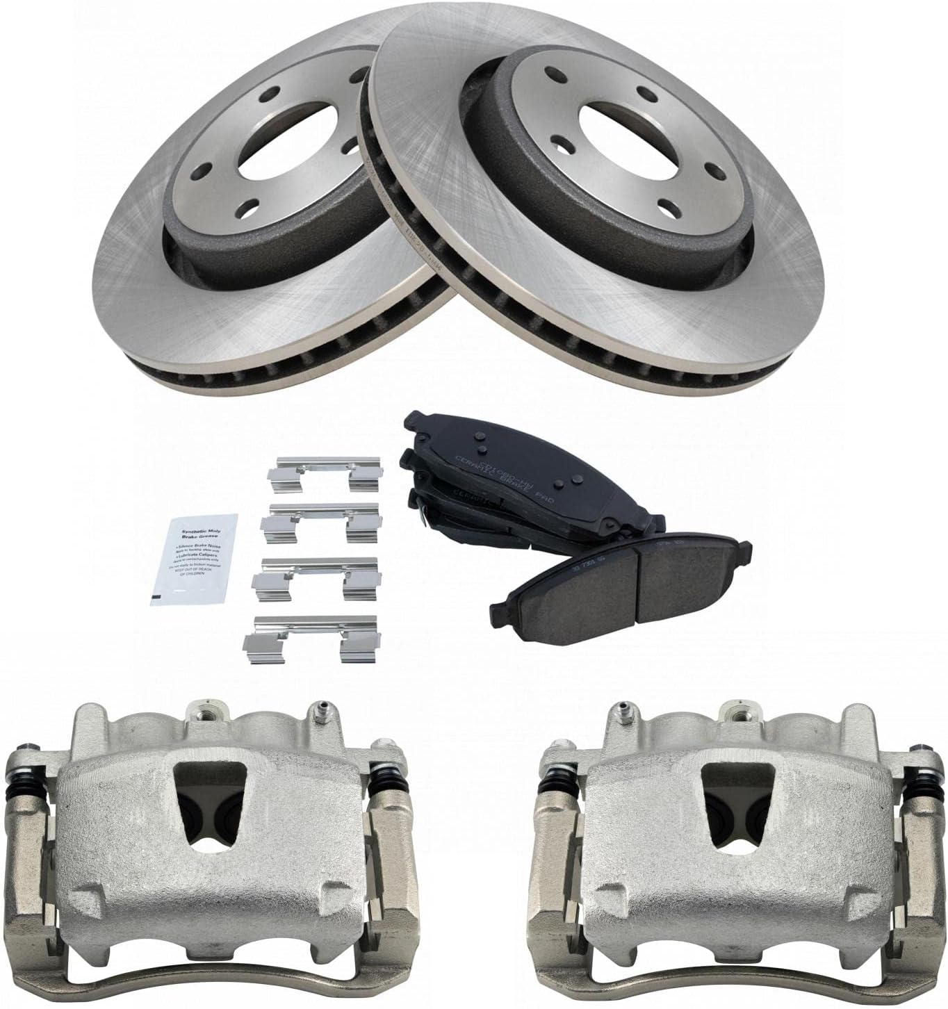 TRQ Front Brake Pad & Rotor Kit for Jeep Commander & Grand Cherokee