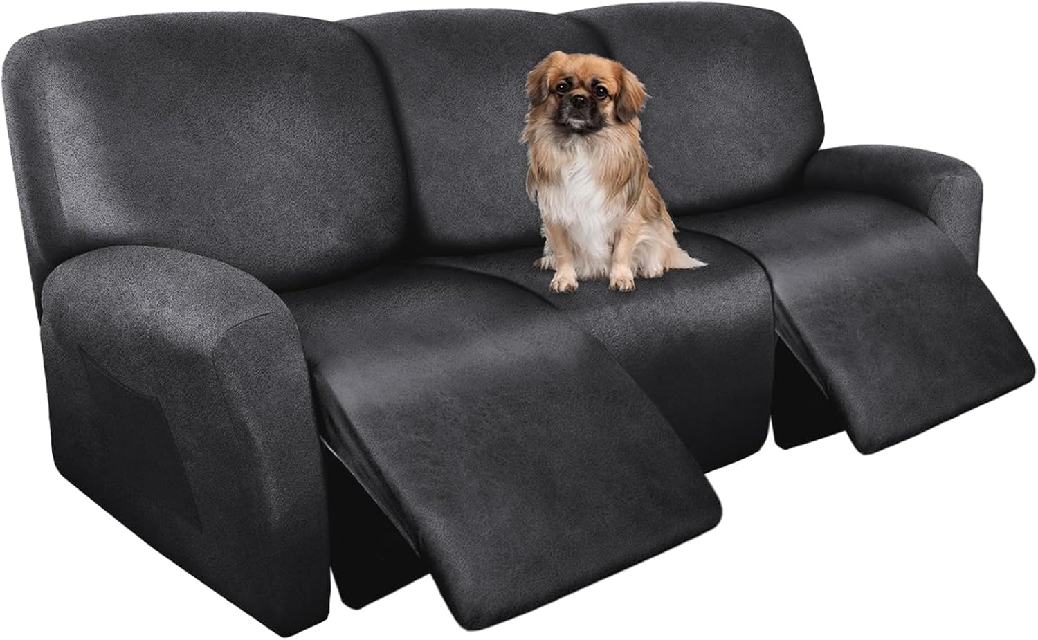 Recliner Couch Cover for 3 Cushion Sofa - Dark Gray Protector