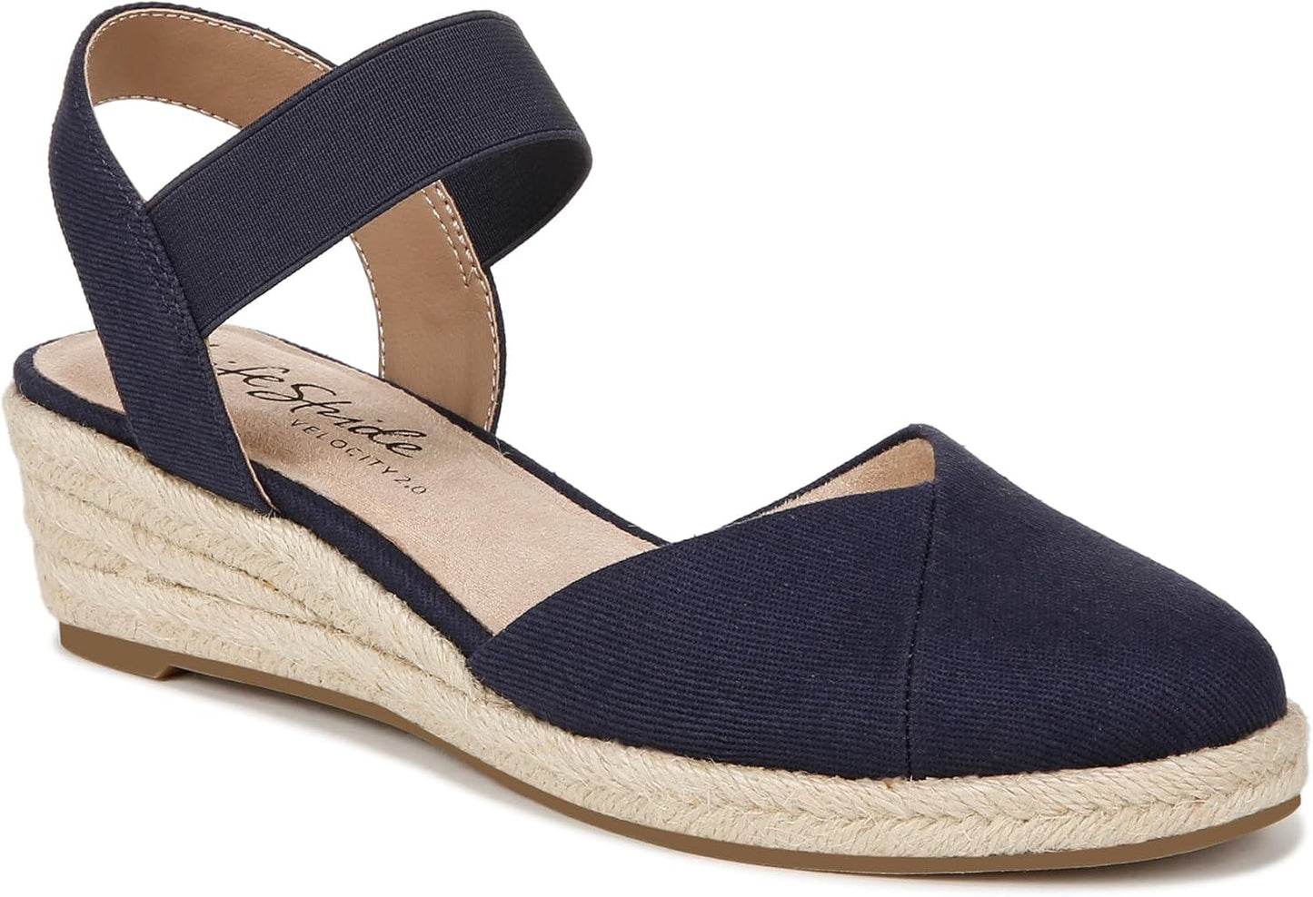 LifeStride Women's Kimmie Wedge Espadrilles Sandal for Comfort