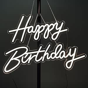 Happy Birthday Neon Sign Art Wall Lights for Parties and Bars