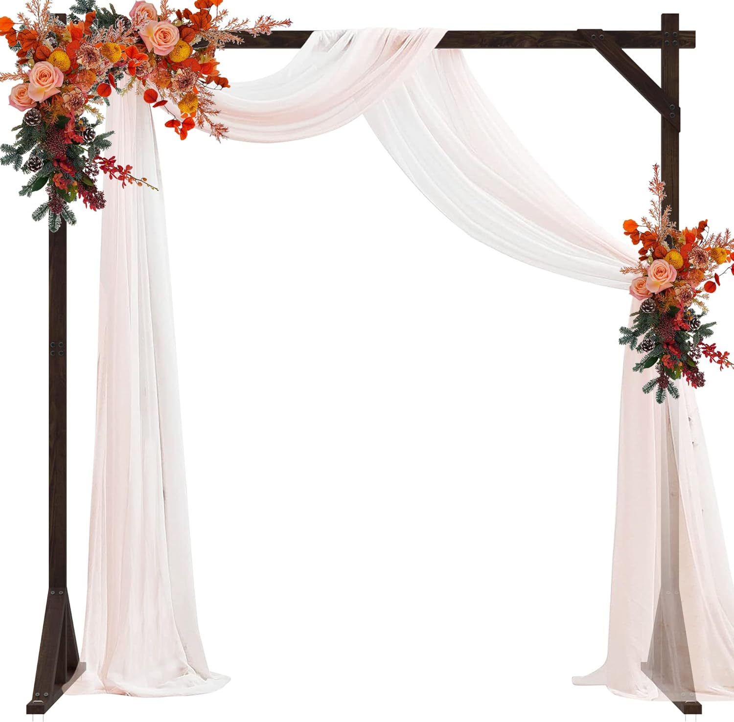 Fomcet 7.2FT Wooden Wedding Arch Stand for Elegant Ceremonies