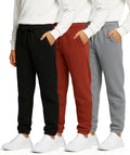 Boys Fleece Athletic Jogger Sweatpants 3 Pack - Warm, Durable Fit