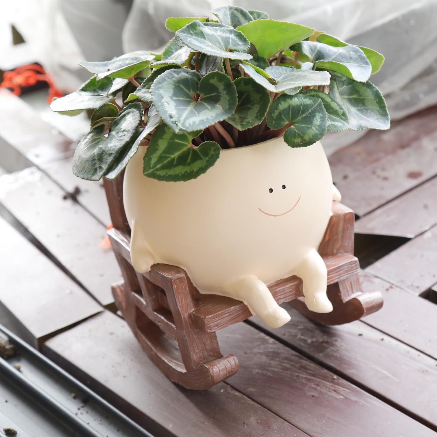Smiley Face Resin Planter - Adorable Succulent Home Decor