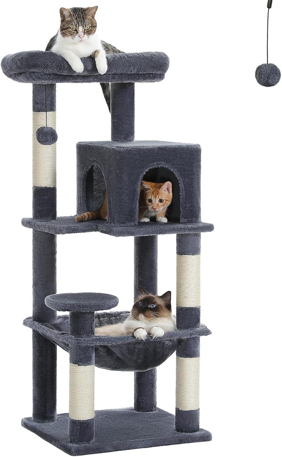 PETEPELA 45.7 Cat Tree for Indoor Cats with Large Hammock