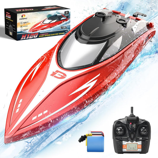 DEERC H120 Fast RC Boat for Pools and Lakes, 20+ MPH Racing