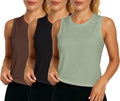 3 Pk Summer Tank Tops for Women - Lightweight Active Wear