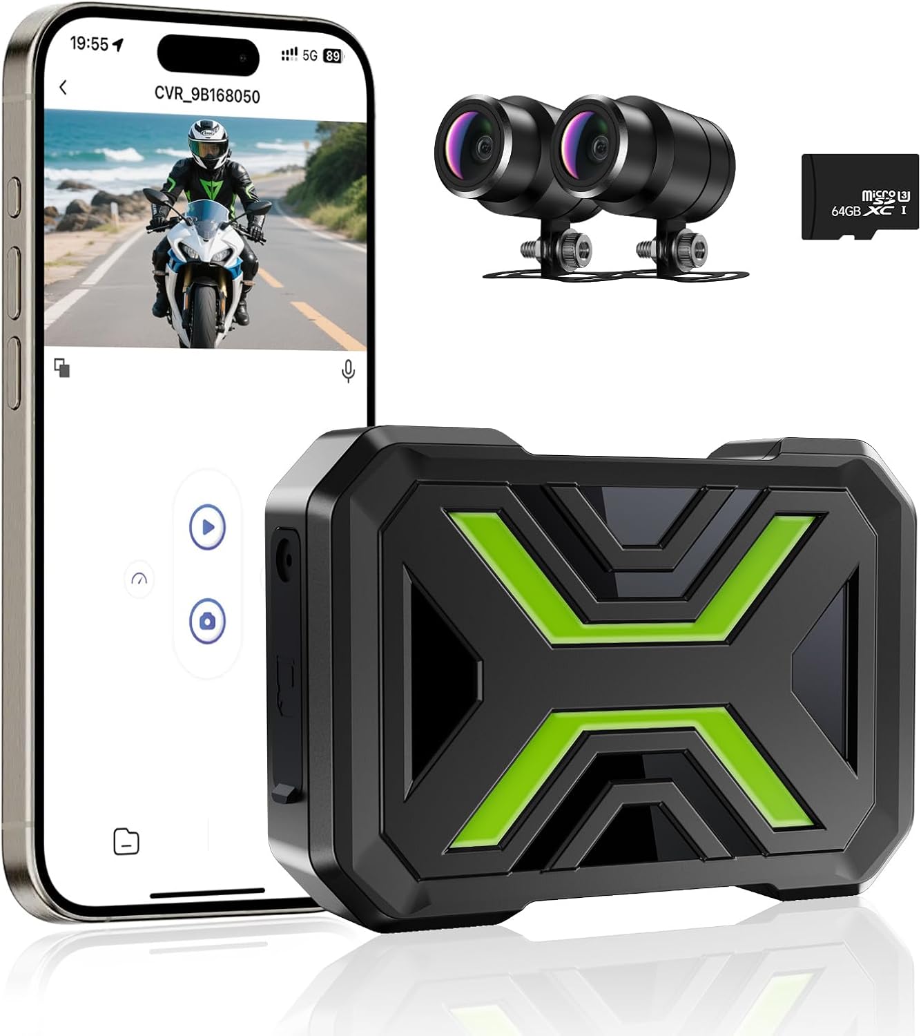Motorcycle Dash Cam Front and Rear with 1080P HD Recording