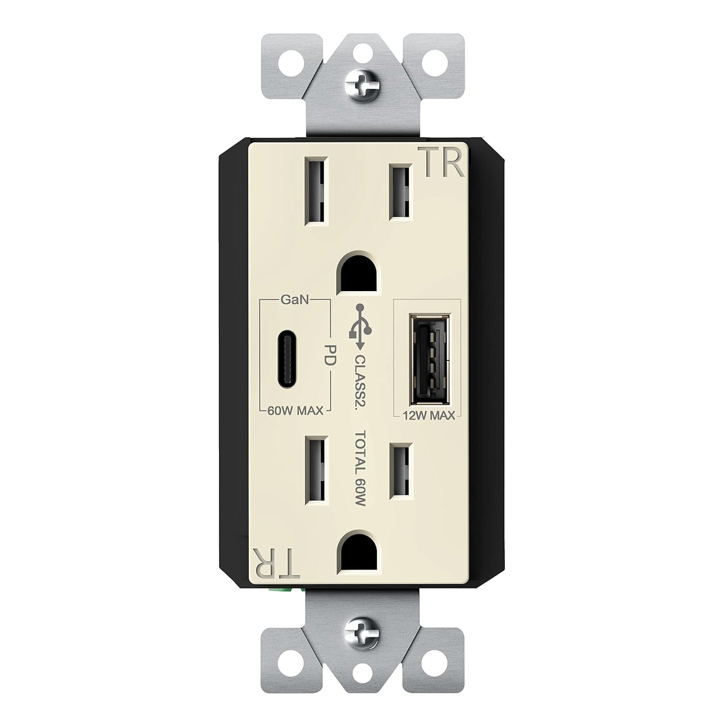 TOPGREENER GaN PD USB Type C Wall Outlet for Fast Charging