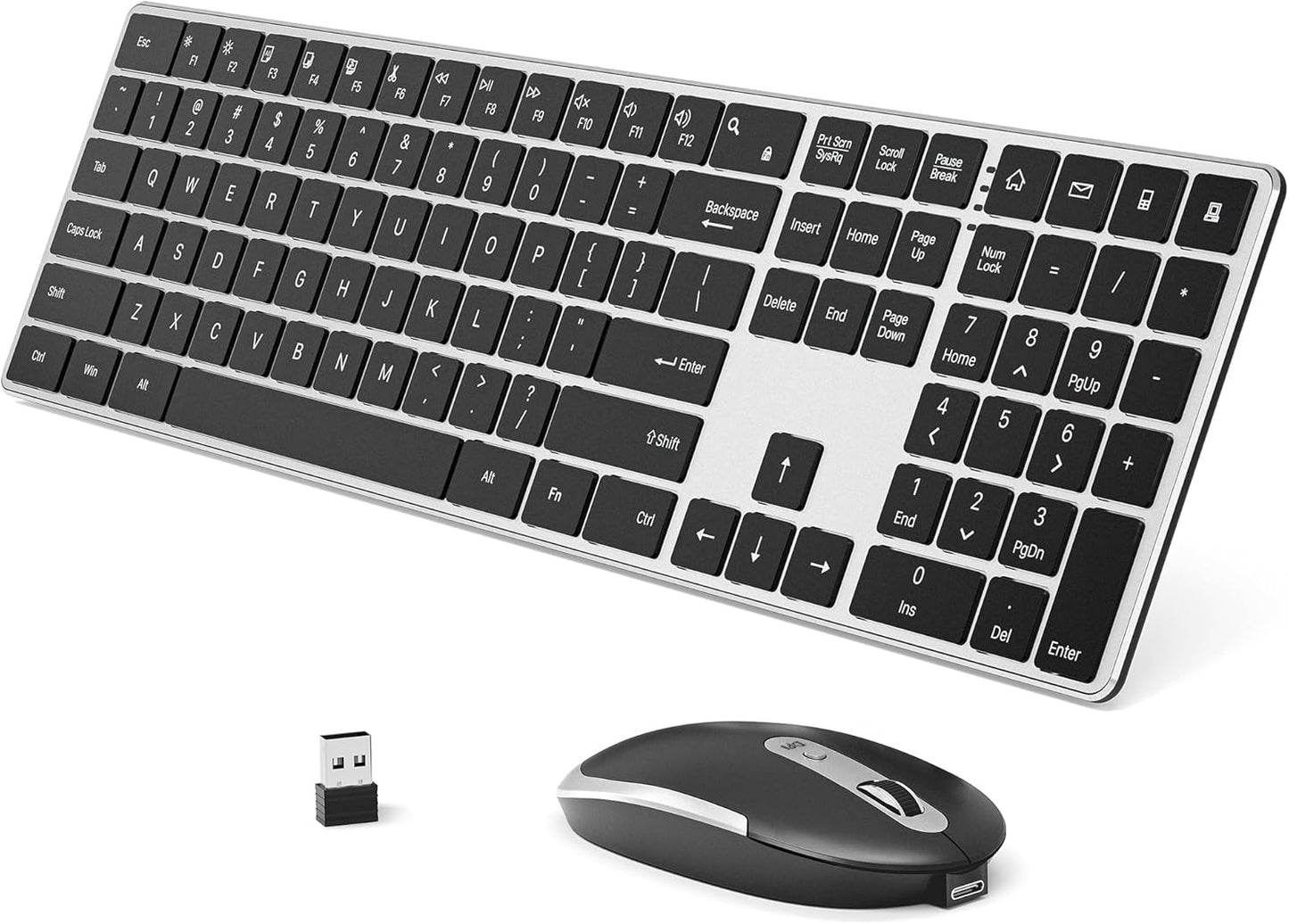 Silent 2.4G Wireless Keyboard Mouse Combo - Ultra-Slim & Quiet