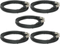 5-Pack 25 ft XLR Male to Female Mic Cables - Reliable Stage Extensions