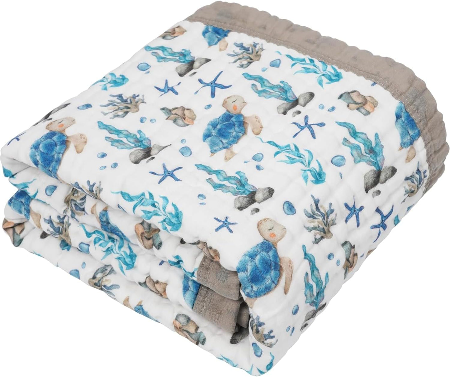 Organic Cotton Muslin Baby Blanket for Boys & Girls - Soft Quilt