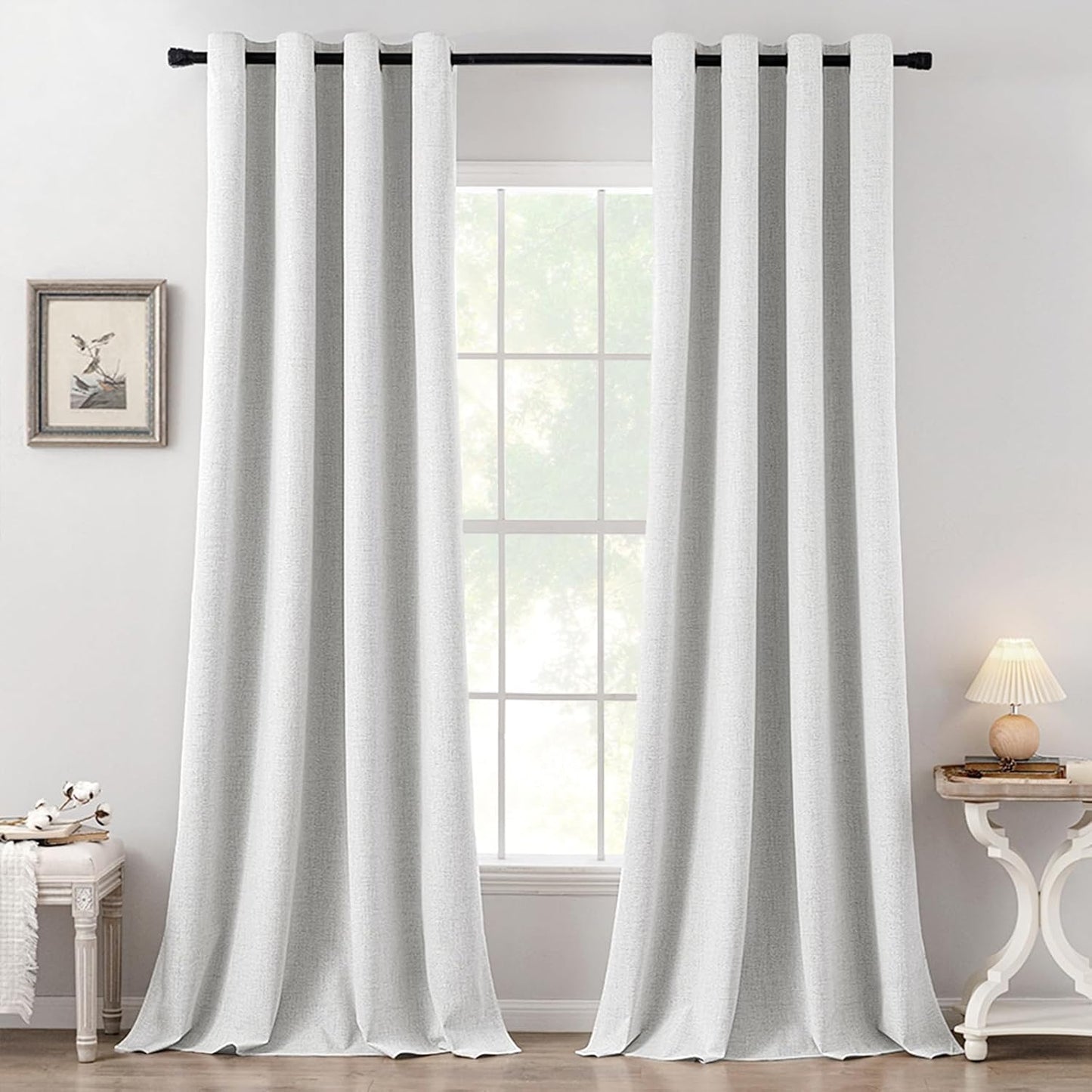 MIULEE Blackout Linen Textured Curtains for Bedroom & Living Room