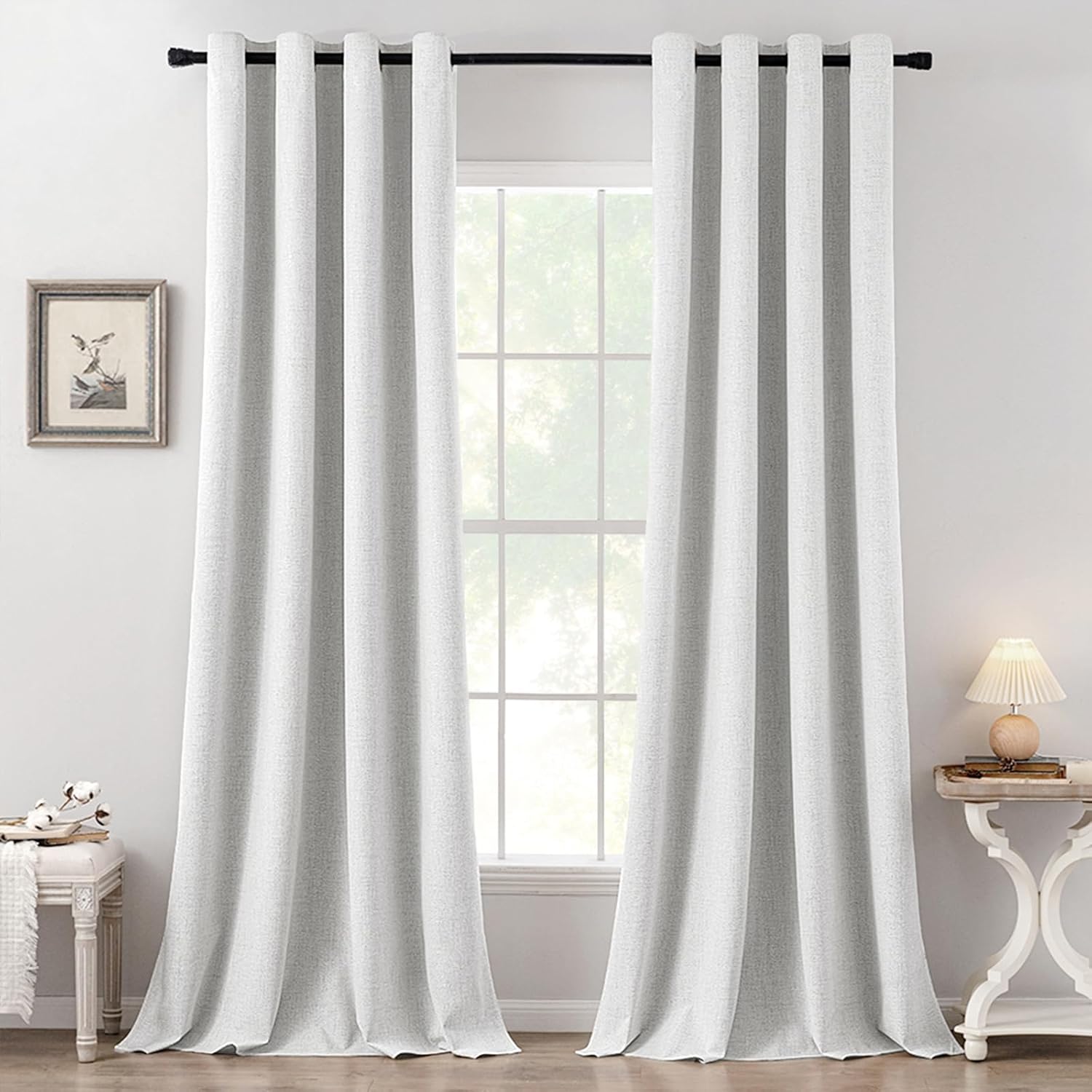 MIULEE Blackout Linen Textured Curtains for Bedroom & Living Room