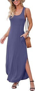 GRECERELLE Women's Sleeveless Long Floral Cover Up Maxi Dress - Slim