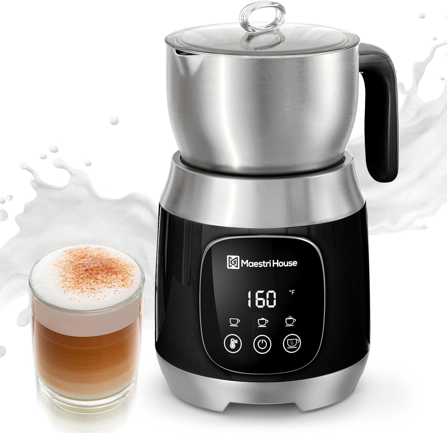 Maestri House Milk Frother with Variable Temp & Froth Thickness