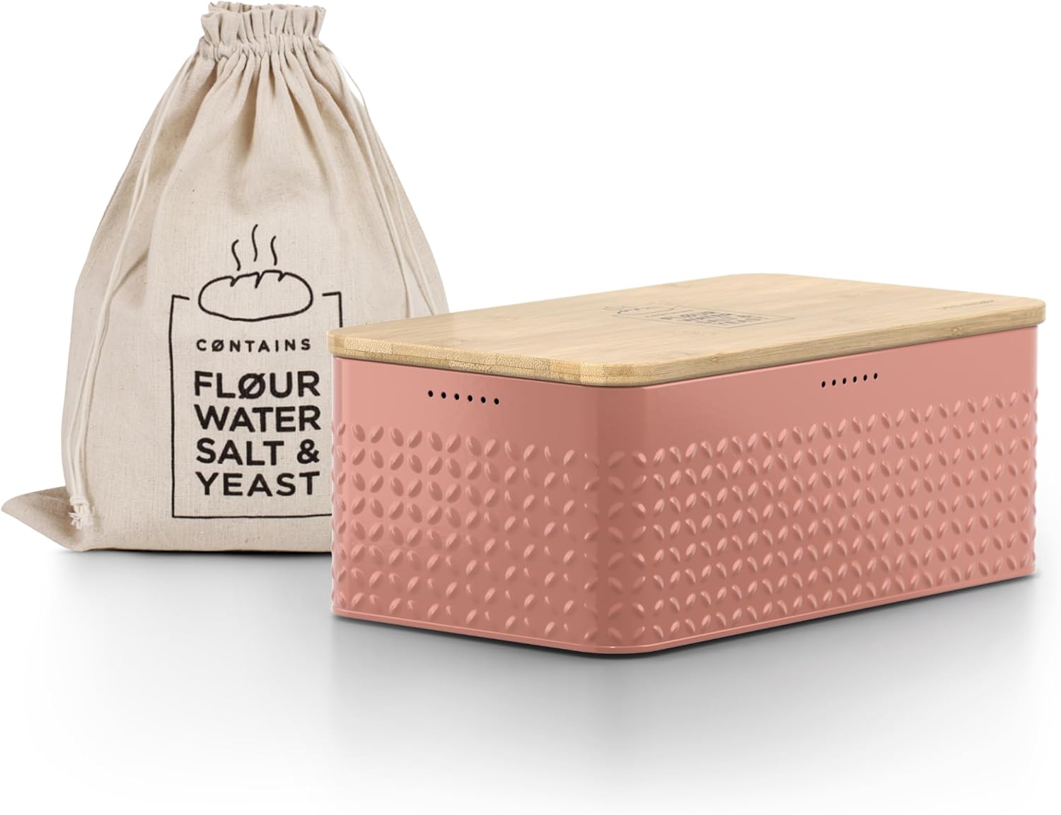 LARS NYSM Bread Box with Bamboo Lid for Freshness and Style