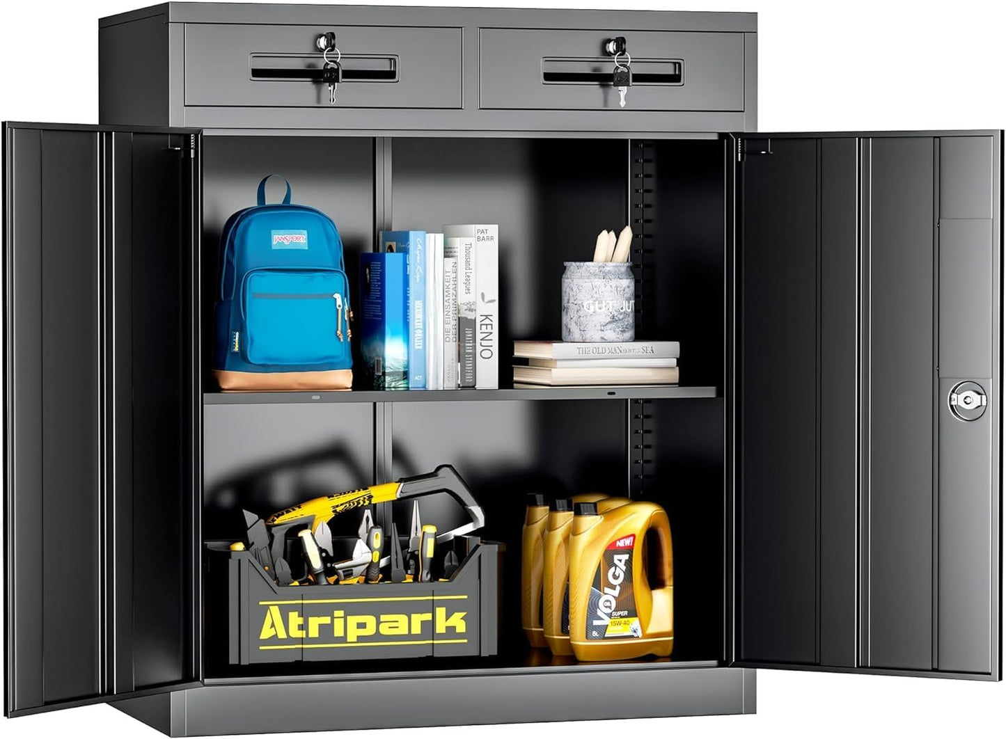 INTERGREAT Metal Garage Storage Cabinets with Lock for Safety