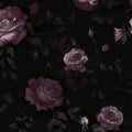 Black Floral Peel and Stick Wallpaper - Dark Rose Contact Paper