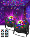 2 in 1 Party Lights 2 Pack Disco Light - Sound Activated Effects