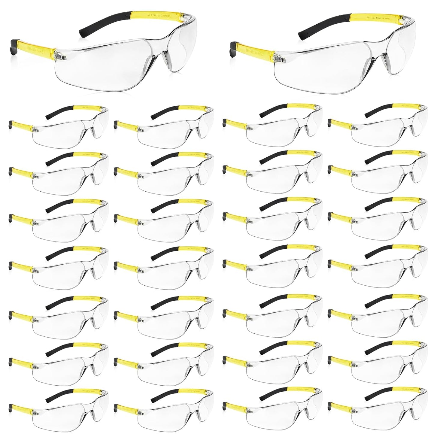 30 Pack Clear Safety Glasses for Eye Protection and Comfort