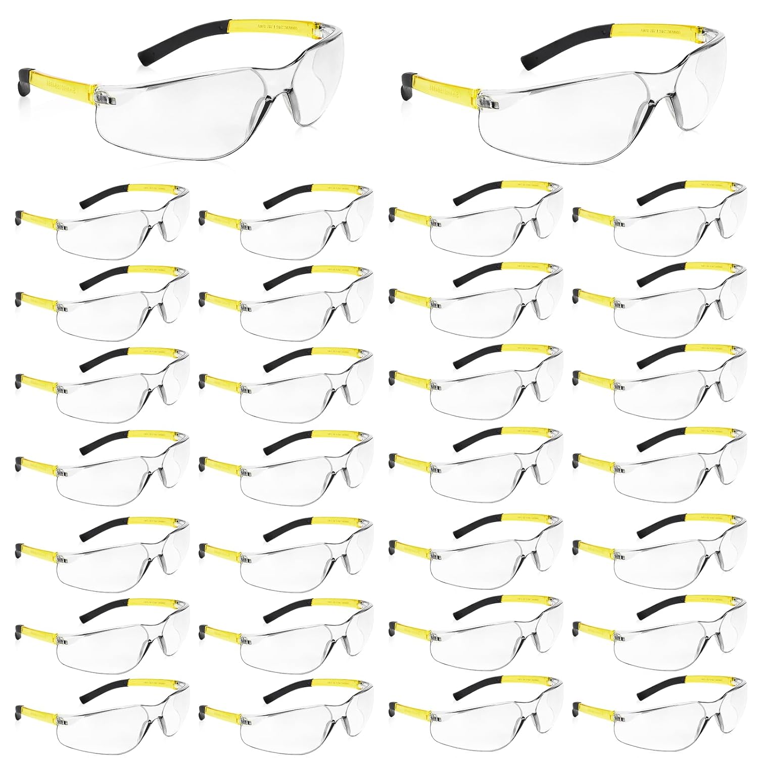 30 Pack Clear Safety Glasses for Eye Protection and Comfort