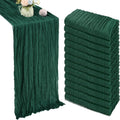 12 Pack Christmas Table Runner Emerald Green Cheesecloth 35x120 in