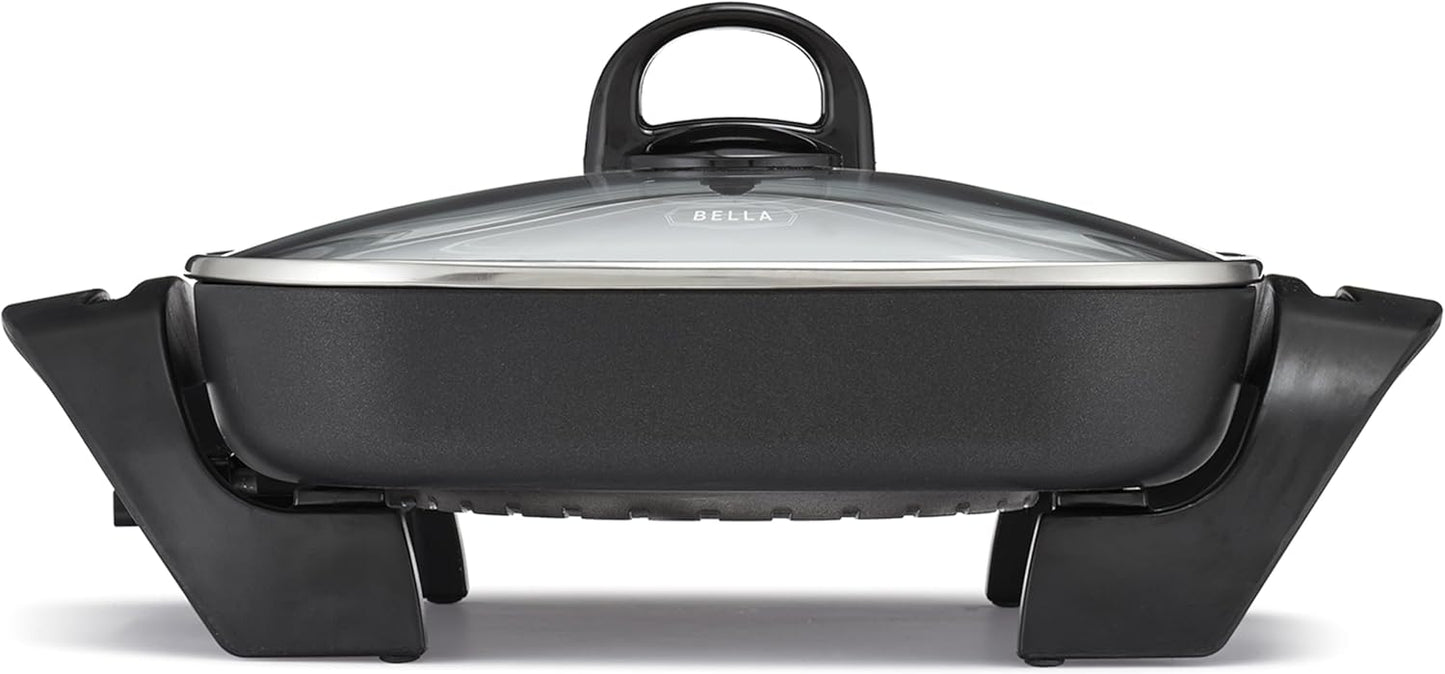 Bella Electric Skillet with Glass Lid and Nonstick Coating