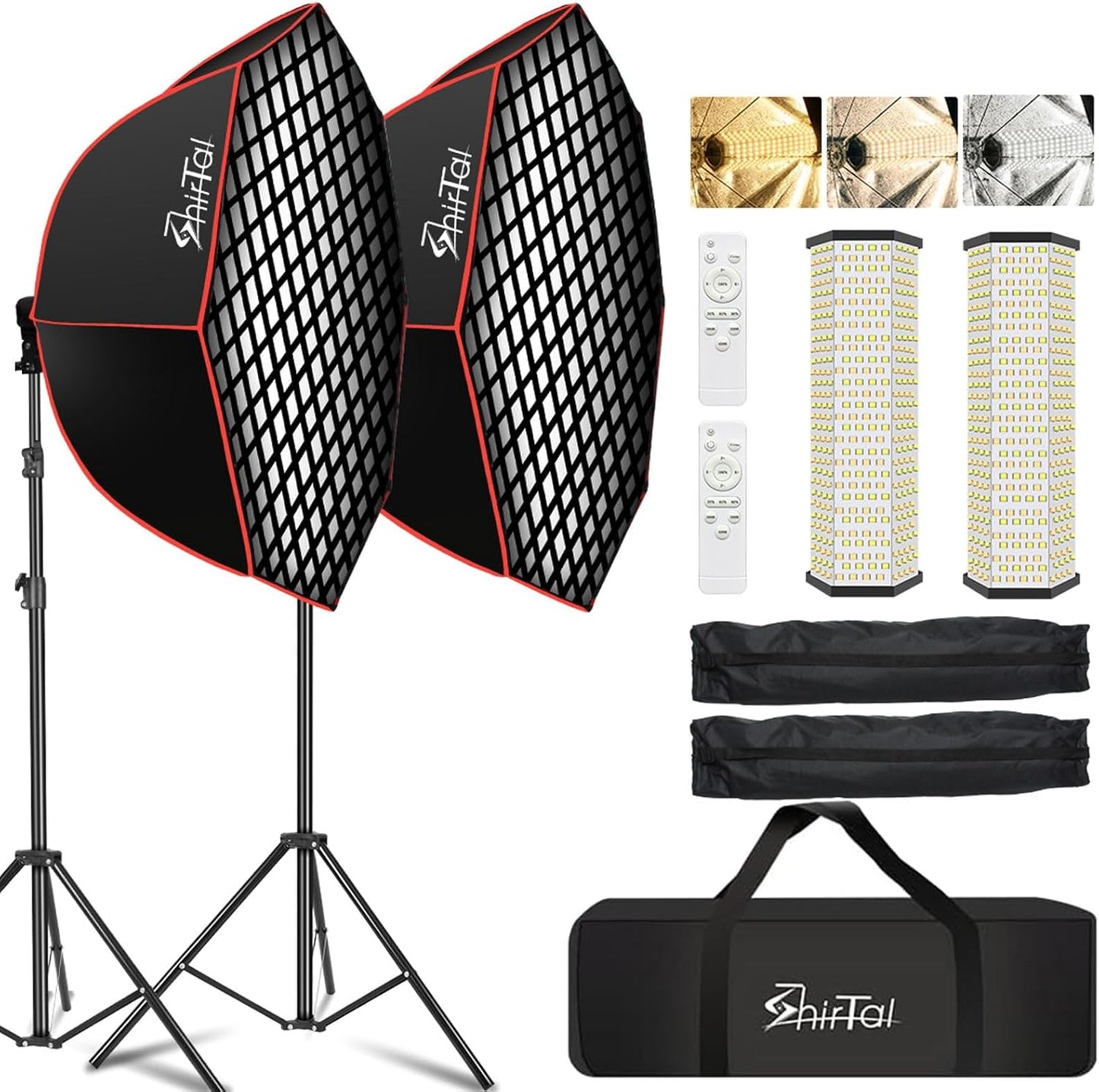 Softbox Photography Lighting Kit with 110W LED and Remote Control