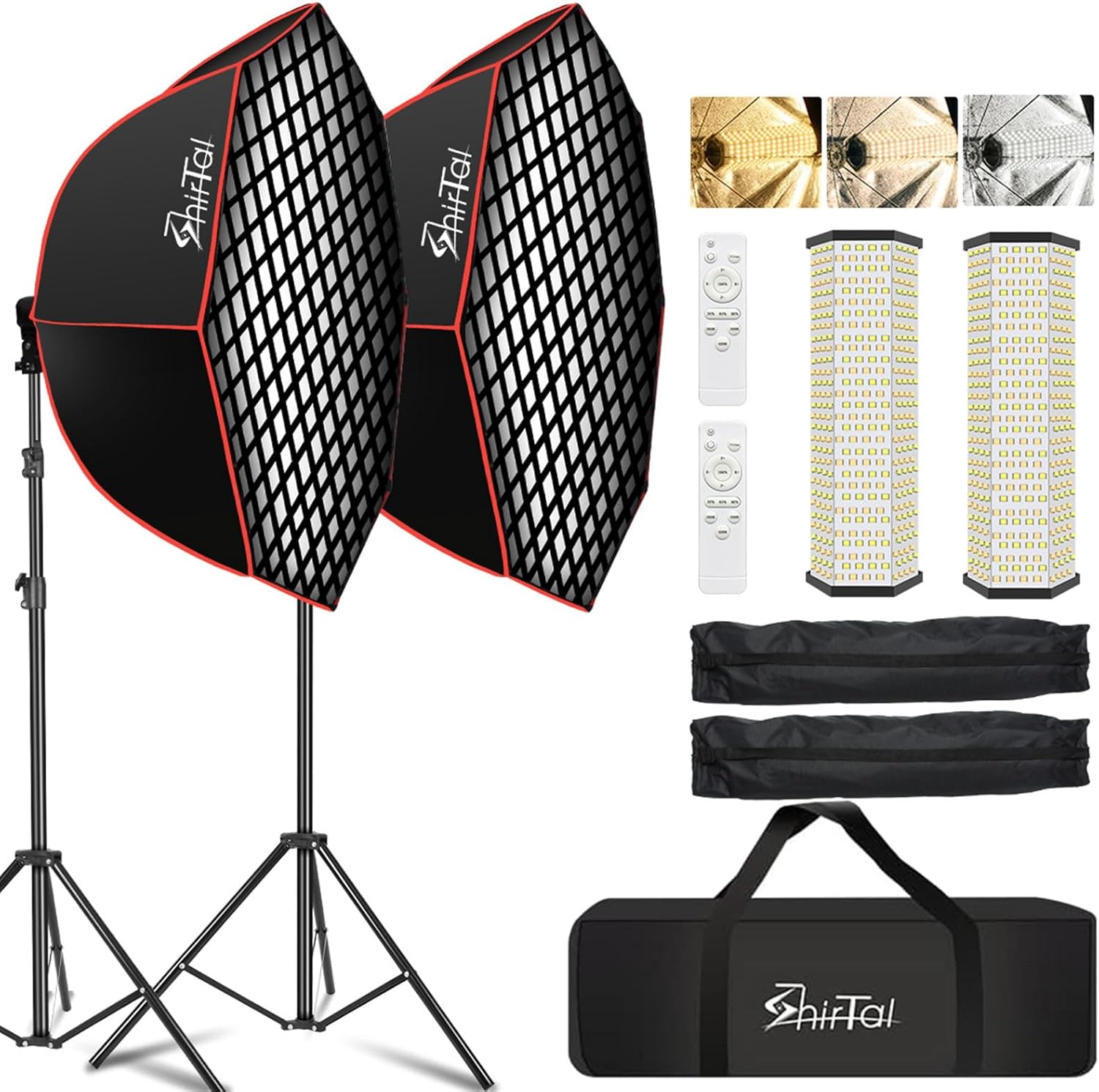 Softbox Photography Lighting Kit with 110W LED and Remote Control