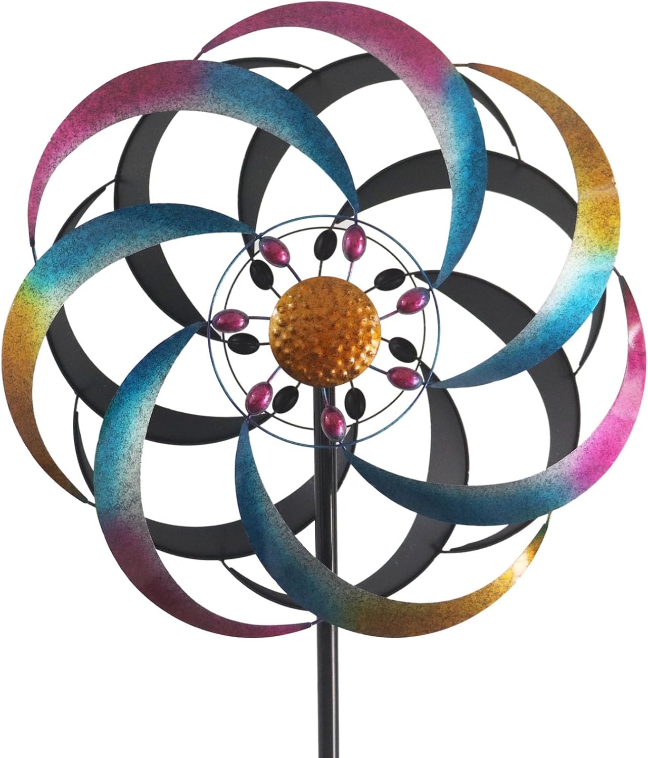 Large Colorful Metal Wind Spinners for Yard and Garden Decor