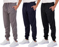 Boys Joggers 3-Pack - Soft Tricot Fleece Sweatpants for Youth