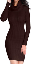 Women's Cowl Neck Bodycon Sweater Dress for Stylish Elegance